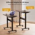 thumbnail image 3 of Mobile Standing Desk with Wheels, Pneumatic Height Adjustable Standing Desk for Walking Pad, Rolling Computer Desk with 28.3"–42.5" Height, 31.5"x15.7" Desktop for Home Office (Mahogany), 3 of 14