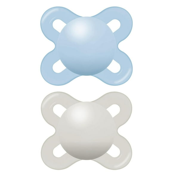 Suces pour nouveau-nés MAM Start Matte, (emballage de deux, 1 boîtier de stérilisation pour suce), suces pour nouveau-né garçon, meilleure suce pour les bébés allaités, boîtier autostérilisant po