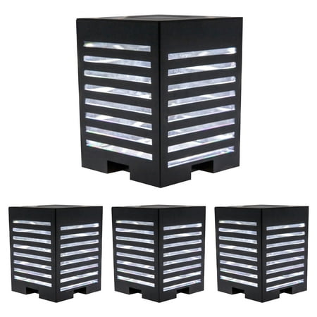 

GreenLighting 4 Pack Modern Grooved Solar Powered LED Post Cap Light for 4x4 or 5x5 Posts (Black)