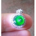thumbnail image 5 of Icy Green Silver 925 Certified BURMA 100% Natural A JADE Jadeite pendant Circle Necklace 673881 TN, 5 of 9