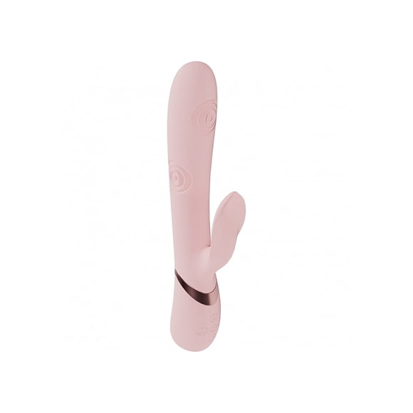 Vive Fronda Vibromasseur Rabbit Rechargeable en Silicone à Triple Moteur, Point G, Vibrant et Tapotant, Rose