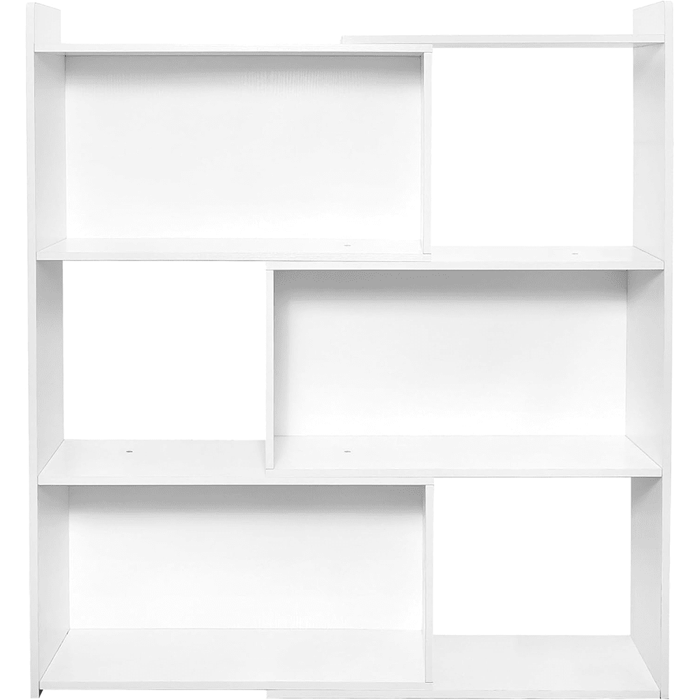 Reliancer 360° Adjustable Open Bookcase, 4-Tier Bookshelf with 6 Storage Cubes