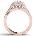 thumbnail image 3 of 1-1/4 Carat T.W. Diamond Criss-Cross Shank Halo 14kt Rose Gold Engagement Ring Set, 3 of 5