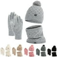 thumbnail image 1 of ZSQDM Knitted Hat Scarf Glove Set for Women Warm Gloves Winter Scarf Winter Set for Cold Weather Gift beanie for Women Fascinators Hats for Women Scarf ,Hat,& Gloves 5 Gallon Water Jug Cap, 1 of 5