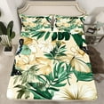 thumbnail image 2 of Manfei Rustic Flower Floral Bed Sheets,Green Monstera Leaf King Sheets,Tropical Plant Leaves Sheet Set For Girl Teens,Luxury Bedroom Decor,4-Piece, 2 of 7