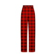 thumbnail image 5 of Lenpel Women's Casual Plaid Pants Elastic High Waisted Drawstring Printed Wide Leg Sweatpants Baggy Lounge Trousers, 5 of 5