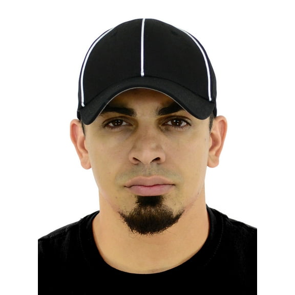 Official Referee Hats |Stretch Fit Hat or Velcro Hat for Umpires, Referees , and Officials - Black/White CA2099 XS