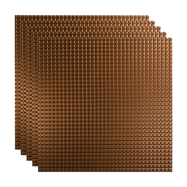 FASÄDE Square Decorative Vinyl 2ft x 2ft Lay in Ceiling Panel in Oil Rubbed Bronze (5 Pack)