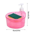 thumbnail image 2 of Dishwashing Soap Dispenser Bowl With Sponge Holder, 1000Ml Large Capacity Press-Type Liquid Dispenser, Ideal For Kitchen Bathroom Hand Dish Soap Lotion Storage Dispensing Tool, 2 of 3