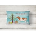 thumbnail image 2 of Carolines Treasures BB9194PW1216 Ayrshire Cow Christmas Canvas Fabric Decorative Pillow, Teal, 12H x16W, multicolor, 2 of 3