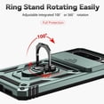 thumbnail image 3 of KOMI for Pixel 8 Pro Case, Google 8 Pro Case with Tempered Glass Screen Protector and Slide Camera Cover, Magnetic Ring Car Mount Holder Kickstand Protective Cases Cover for Google Pixel 8 Pro Green, 3 of 5