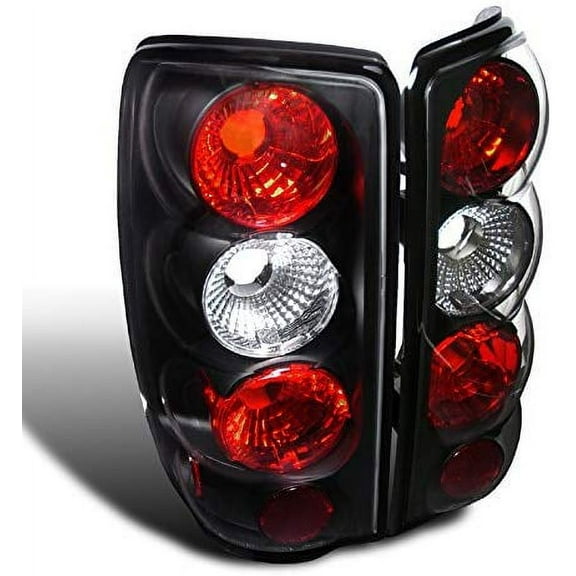 OE Replacement Tail Lights Rear Brake Lamp In Black Housing Clear Lens Made For And Compatible With 2000 - 2006 GMC Denali Yukon Chevrolet Chevy Suburban Tahoe