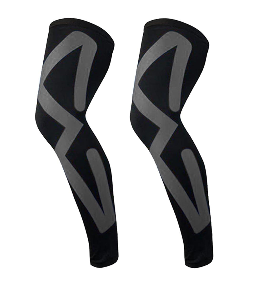 Sports Recovery Compression Full Leg Sleeves (XLarge, Gray)