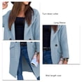 thumbnail image 1 of Long Sleeve Coat Jacket, Turn Down Collar Midi Length Casual Coat Pure Color For Female For Winter, 1 of 5