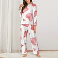thumbnail image 2 of Hirioo Pink Hearts for Women's Pajama Sets 2 Piece Pjs Women's Long-Sleeved Pajama Set Button Down Sleepwear,S-XXL-XX-Large, 2 of 7