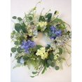 thumbnail image 1 of Fleurs Bleues et Crème de 22 Po avec Couronne Verte, 1 of 1