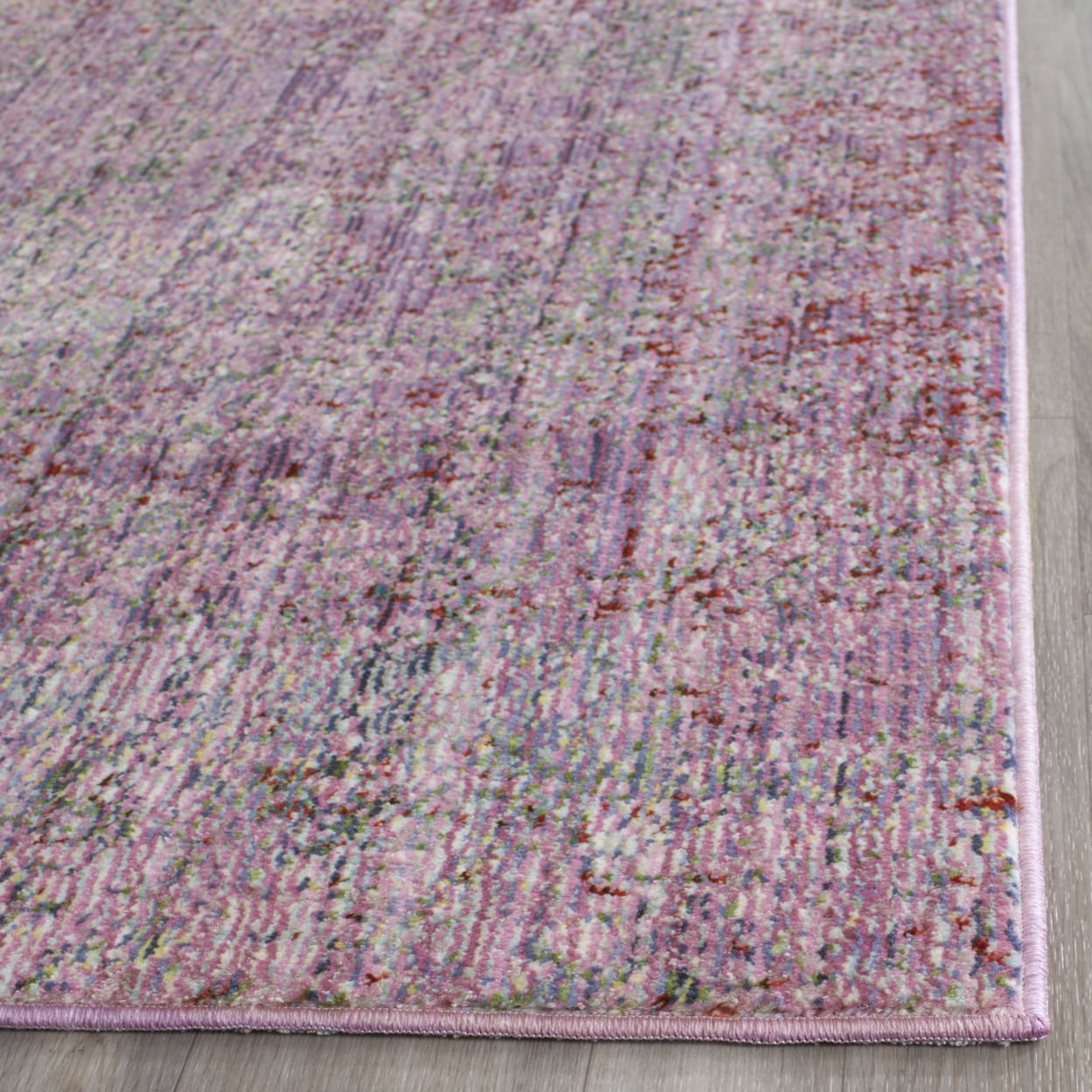 SAFAVIEH Valencia Gracelyn Abstract Polyester Area Rug, Lavender/Multi, 6'7" x 6'7" Round