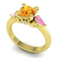 thumbnail image 2 of 2.50 Carat Beautiful Round Cut Citrine & Pink Sapphire Gemstone Bridal Ring for Ladies 18K Yellow Gold Size 6.5 by Diamond-Capitals, 2 of 8