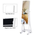thumbnail image 4 of Costway LED Jewelry Cabinet Standing Armoire Organizer w/ Full Size Mirror White, 4 of 10