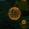 thumbnail image 3 of LIGHTSHARE 16IN 128LED Light Ball Yard Decoration Pathway Lights Sphere Light with Fold Flat Metal Frame Indoor Outdoor Waterproof Garden Lights, Plug in, 3 of 6