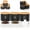 Black 1, variant on 3Pcs Tea Sugar Coffee Canister Set with Bamboo Lids Large Capacity Tea Sugar Coffee Container Set Sealed Tea Sugar Coffee Jar Set Space Saving Coffee Canister Set for Coffee Sugar Tea