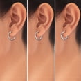 thumbnail image 3 of LeCalla 925 Sterling Silver Anti-Tarnish Hoops Earrings for Women and Teen, Set of 3 Pairs (18MM), 3 of 10