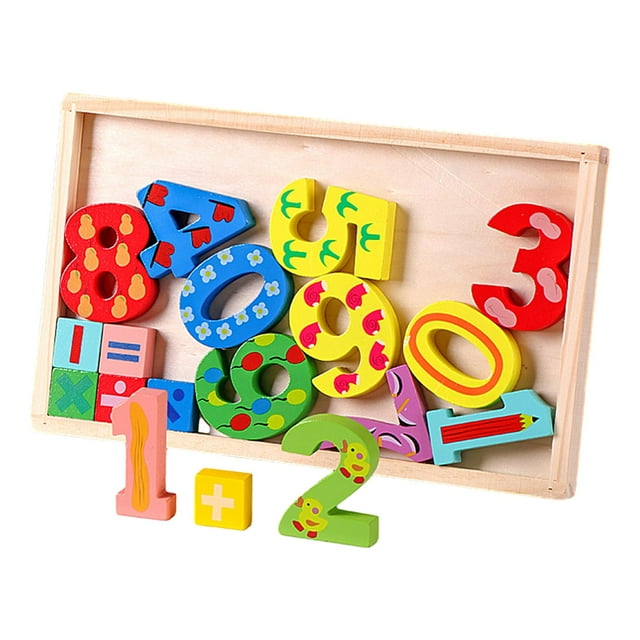 Rompecabezas de madera, tablero de aprendizaje preescolar, rompecabezas de juguete educativo, habilidades básicas para edades de 2 años ~ regalo de Número Baoblaze Rompecabezas de madera