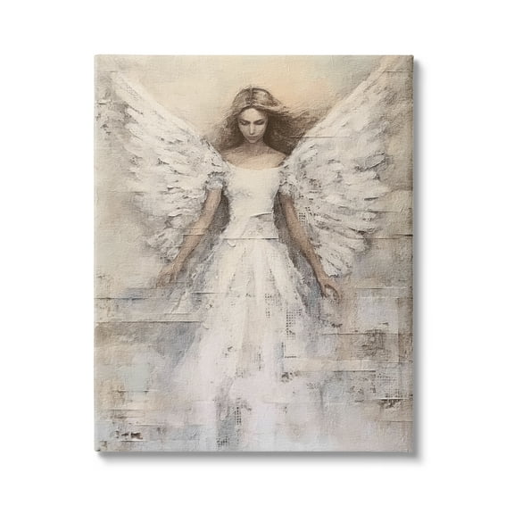 Stupell Industries Spiritual Abstract Angel Abstract Painting Gallery Wrapped Canvas Art Print Wall Art, 30 x 40