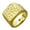 Gold, variant on Men's 15mm Wide Square Irregular Moon Pit Pattern Ring Stainless Steel Hip Hop Ring Band Finger Jewelry Black Size 12