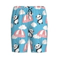 thumbnail image 6 of Daiia Panda Flying in the Sky Mens Woven Stretch Pajama Short,Short Pajama Pants-Medium, 6 of 7
