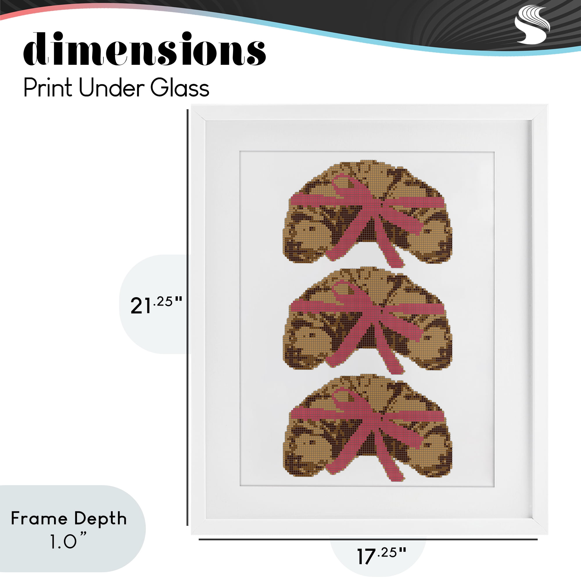 Stupell Industries Trio of Ribbon Croissants White Framed Print Under Glass, design by Lil' Rue