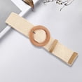 thumbnail image 6 of Segolike Woven Belt, Elastic Stretch Waist Belt, Clothing Decoration Lady Waist Belt, Adjustable Ladies Wooden Buckle Braided Dress Belt for, 6 of 8