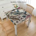 thumbnail image 2 of nygtbtfer Designer Tablecloth,Beige Provencal Floral Pattern Table Cloth for Rectangle Tables,Italian Anti-Fading Table Cover Decor for Kitchen Dinning Thanksgiving Christmas, 2 of 7