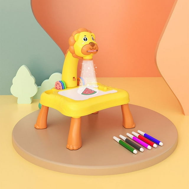 Children LED Projector Art Painting Table Creative Painting Desk Toy for Kids Educational Learning Paint Tool