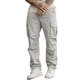 thumbnail image 2 of Ceisia Men Solid Color Multi Pocket Button Work Pants Outdoor Casual Gift Loose Trousers, 2 of 9
