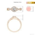 thumbnail image 5 of ANGARA Natural Criss Cross Infinity Halo Diamond Ring in 14K Rose Gold for Women (Size-4.9mm| Color-I-J| Clarity-I1-I2) | April Birthstone, Anniversary, Jewelry Gift for Women | Natural Diamond Ring, 5 of 10