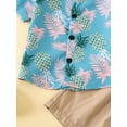 thumbnail image 6 of Wassery Baby Boy Summer Beach Outfits 12M 18M 2T 3T 4T 5T Toddle Boy Summer Clothes Casual Short Sleeve Pineapple Print Button Down Shirt + Shorts Hawaiian Style 2Pcs, 6 of 8