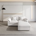 thumbnail image 3 of 83" Cloud Couch Sectional for Living Room, L Shaped Sofas with Ottoman, Convertible Couch, White, 3 of 15