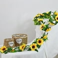 thumbnail image 6 of Ponpon 5 Pack 7.5ft Artificial Sunflower Garland with Green Leaves, Sunflower Hanging Vines  for Garden Party Craft Outdoor Decorations, Large, 6 of 7