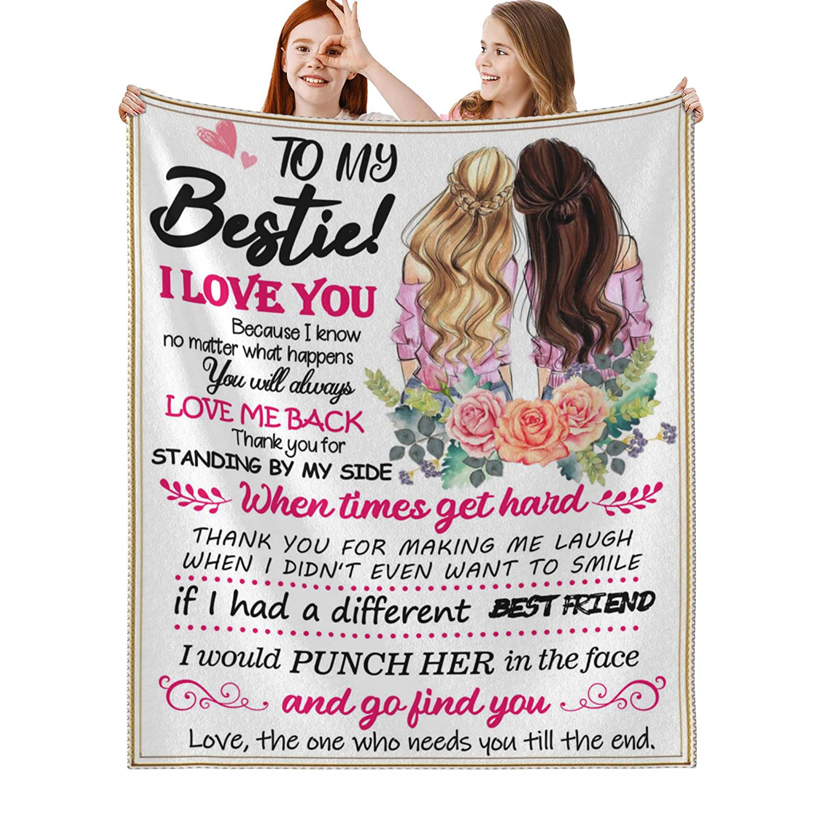 WISH TREE Gifts for Besties Blanket, Fleece Bed Throw Blanket, Soft