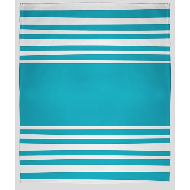 YYJYYJ 60" x 80" Thick & Thin Stripe Fleece Throw Blanket, Blue