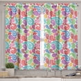 thumbnail image 2 of Ambesonne Paisley Valance & Curtain, Modern Striped Oriental, 55"x24", Multicolor, 2 of 6