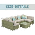 thumbnail image 5 of COSIEST 7-Piece Outdoor Furniture Set Olive Green Wicker Sectional Sofa, 5 of 6