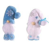AmaMary 2Pcs Christmas Plush Gnomes Winter Decorations Handmade Elf Snowflake Gnome Statue Home Kitchen Farmhouse Tiered Tray Holiday Party Scandinavian Tomte