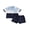 Blue, variant on BemeyourBBs Toddler Baby Boy Summer Clothes Jacquard 2 Pieces Outfits Contrast Short Sleeve Button Down Shirts and Solid Shorts Set Toddler Boys Summer Outfit