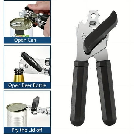 

EASTIN 3-in-1 Stainless Steel Manual Can Opener Multifunctional Can Opener with Built-in Beer Opener Durable Kitchen Tool for Home and Restaurant Use