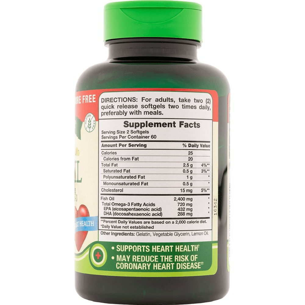 Nature's Truth Fish Oil Omega-3, Natural Lemon Flavor 120 ea (Pack of 3)