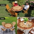 thumbnail image 4 of Fall Round Tablecloth for 45-54 Inch Tables,Fitted Table Cover with Elastic Edge,Thanksgiving Pumpkins Autumn Harvest Maple Leaf Waterproof Outdoor Table Cloth Protector for Patio Garden Dinner, 4 of 9