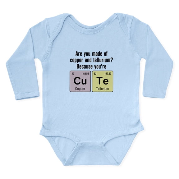 CafePress - Cu Te (Cute) Chemistry Long Sleeve Infant Bodysuit - Long Sleeve Cotton Baby Bodysuit