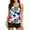 Multicolor, variant on CALAFEBILA Women Swimsuit Two Piece Modest Tankini Tie Dye Pleated Women's Bathing Suit